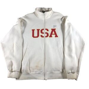 Vintage Nike USA Olympic Track Field Men Sz M Track Jacket Zip Up Y2K THRASHED